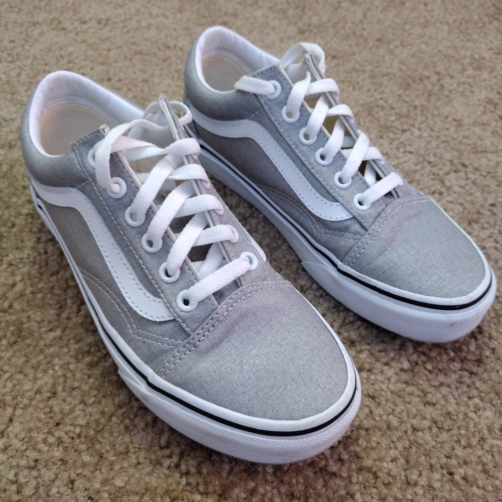 Silver/Gray Sparkle Vans Size 7